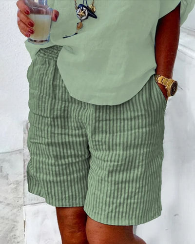 Shorts de verano a rayas para mujer - Léonie
