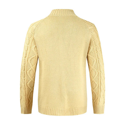 Cardigan en tricot torsadé épais pour hommes - Chaud et confortable