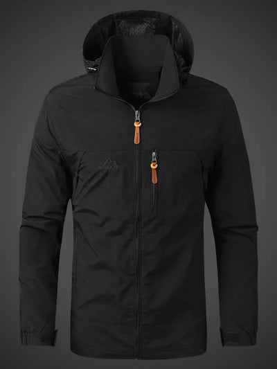 Veste de pluie imperméable pour hommes avec capuche et poches zippées pour l'extérieur