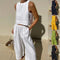 Heather - Conjunto sin mangas con pantalones para mujer