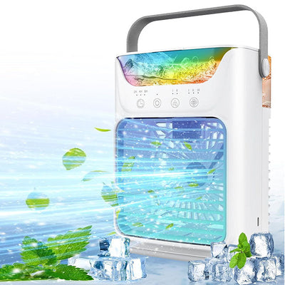 Ventilateur portable avec 3 vitesses et éclairage LED coloré