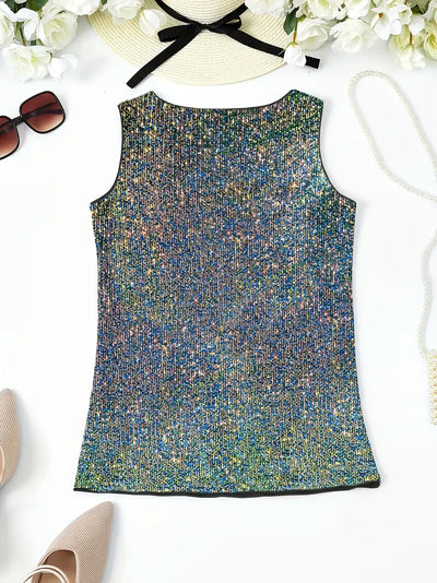 HAWA | Top con scollo a V e paillettes