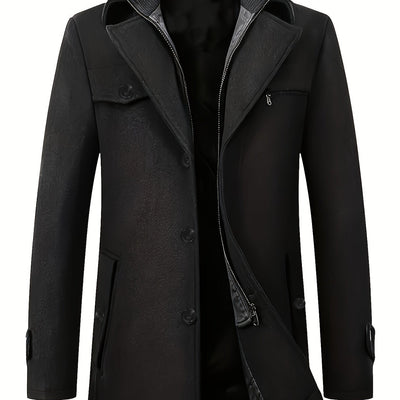 Floris | Casual wool men's jacket with zipper in solid color