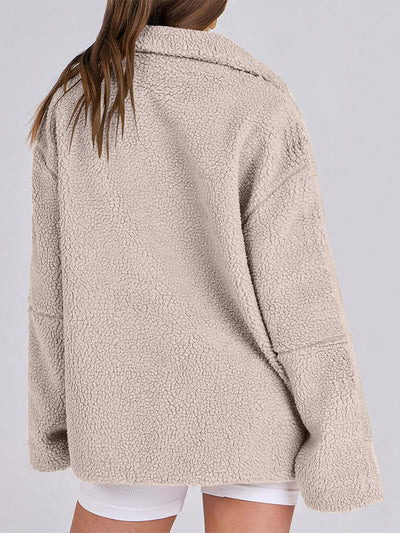 Veste zippée en polaire Sherpa confortable pour femme