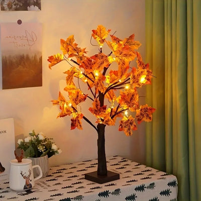 LED ışıklı yapay akçaağaç şeklinde lamba - Cadılar Bayramı ve Noel dekorasyonu için mükemmel