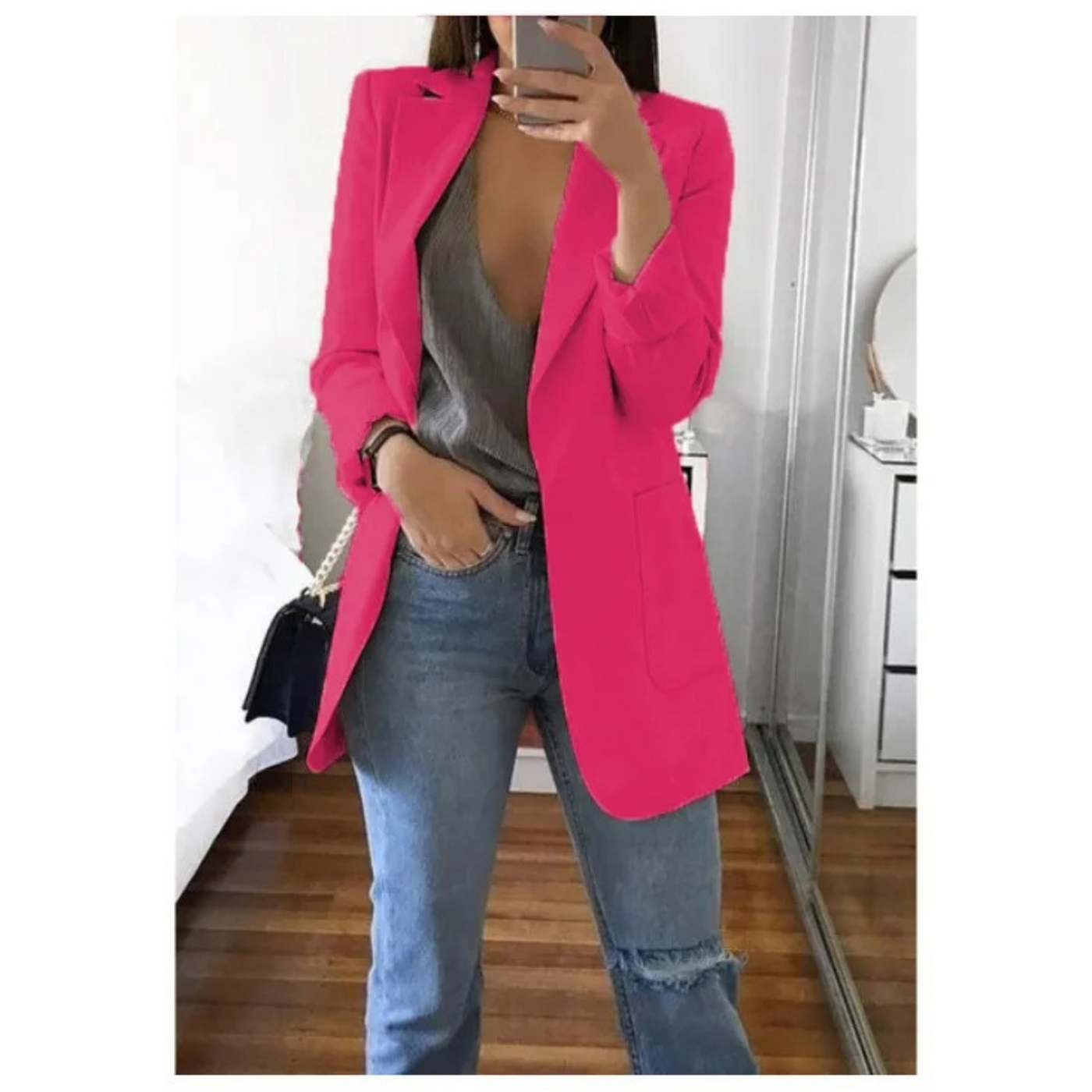 Blazer long pour femme couleur kaki MODA