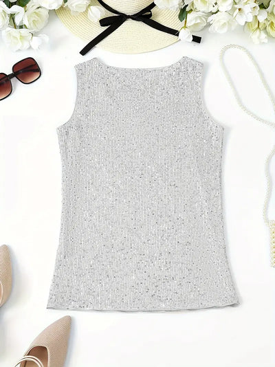 HAWA | Top con scollo a V e paillettes