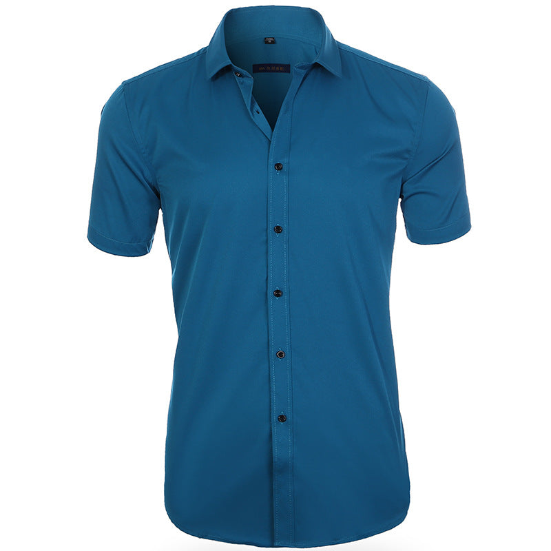 Camisa de manga corta transpirable y sin arrugas para hombre.
