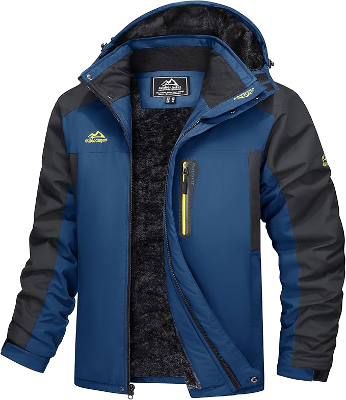 Waterproof and windproof parka with fleece lining and hood - Outdoor jacket