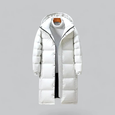 Chaqueta larga abotonada para hombre | Con capucha
