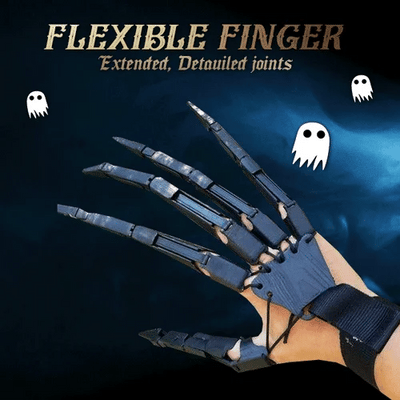 CreepaClaw - 3D可動指エクステンション - ハロウィン用可動クロー付きコスプレハンドアクセサリー