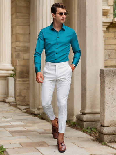 Finn | Camisa elástica de color liso SlimFit