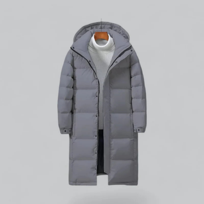 Chaqueta larga abotonada para hombre | Con capucha
