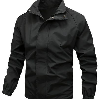 Daan | Black men's jacket with stand-up collar