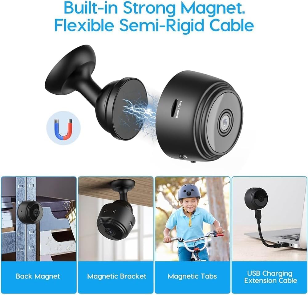 Eyecam Mini Caméra Espion - Caméra de sécurité compacte Wi-Fi pour la surveillance d'intérieur