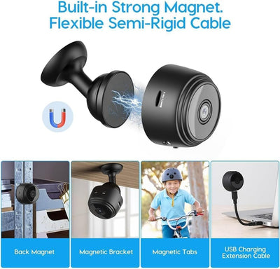 Eyecam Mini Caméra Espion - Caméra de sécurité compacte Wi-Fi pour la surveillance d'intérieur