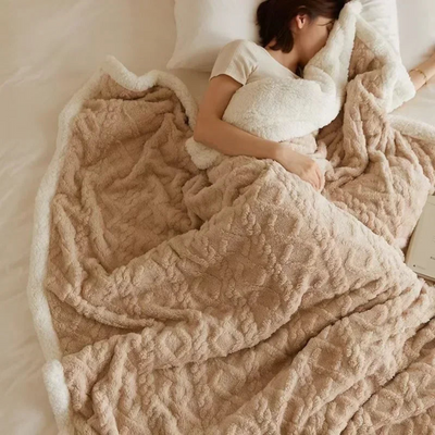 Couverture d'hiver chaude pour les nuits froides - Épaisse, moelleuse & élégante pour la chambre à coucher & le canapé