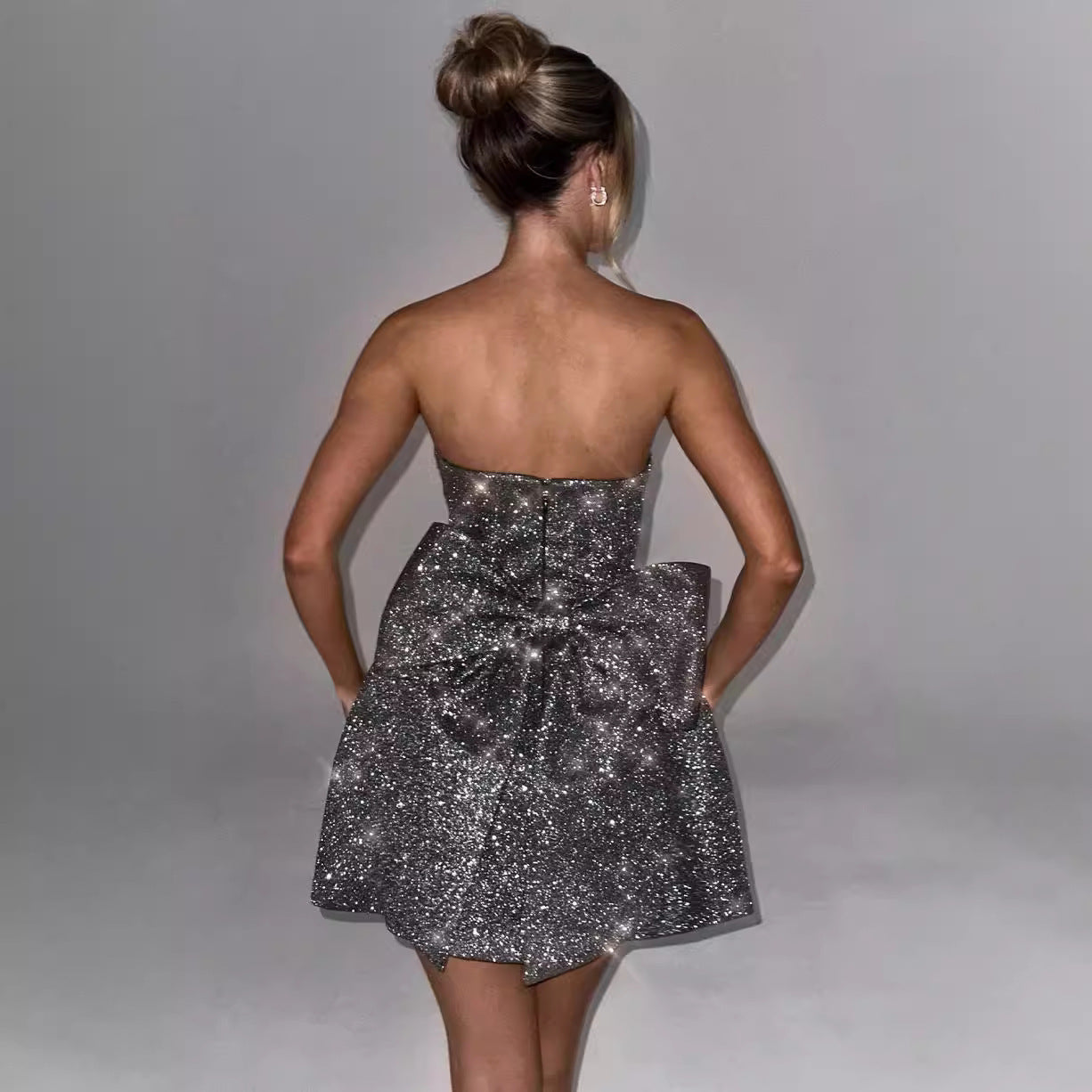 Lila - Vestido tubo sin mangas de corte A para mujer
