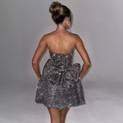 Lila - Vestido tubo sin mangas de corte A para mujer