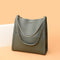 BOLSO DE HOMBRO DE PIEL AUTÉNTICA DE COLOR LISO