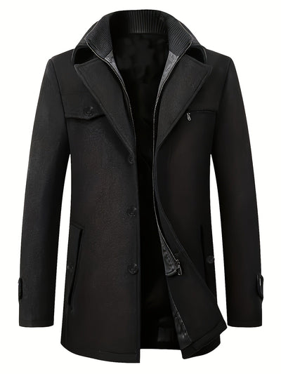 Floris | Casual wool men's jacket with zipper in solid color