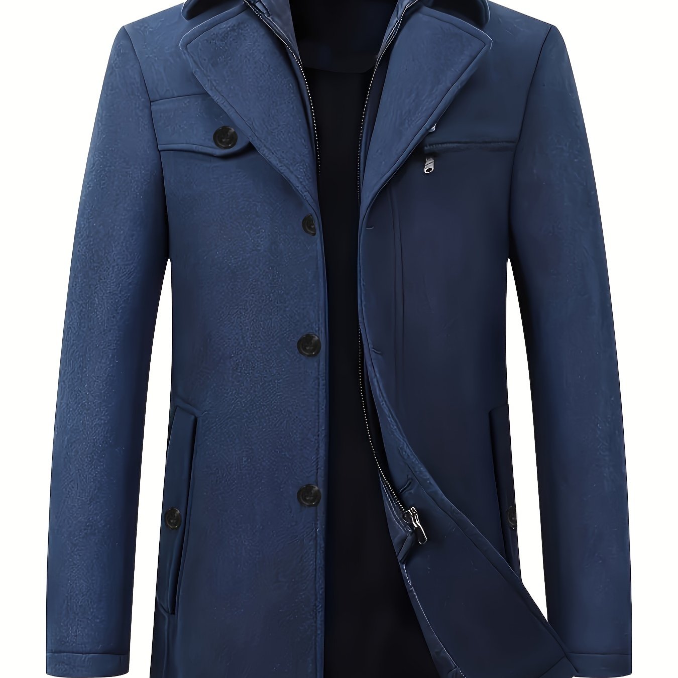 Floris | Casual wool men's jacket with zipper in solid color