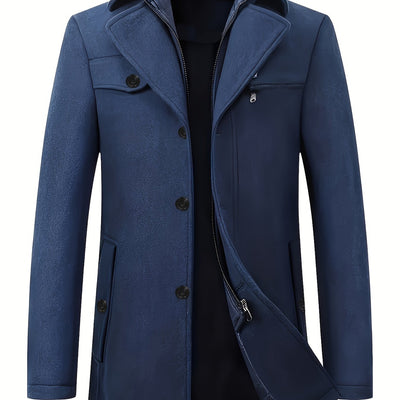 Floris | Casual wool men's jacket with zipper in solid color