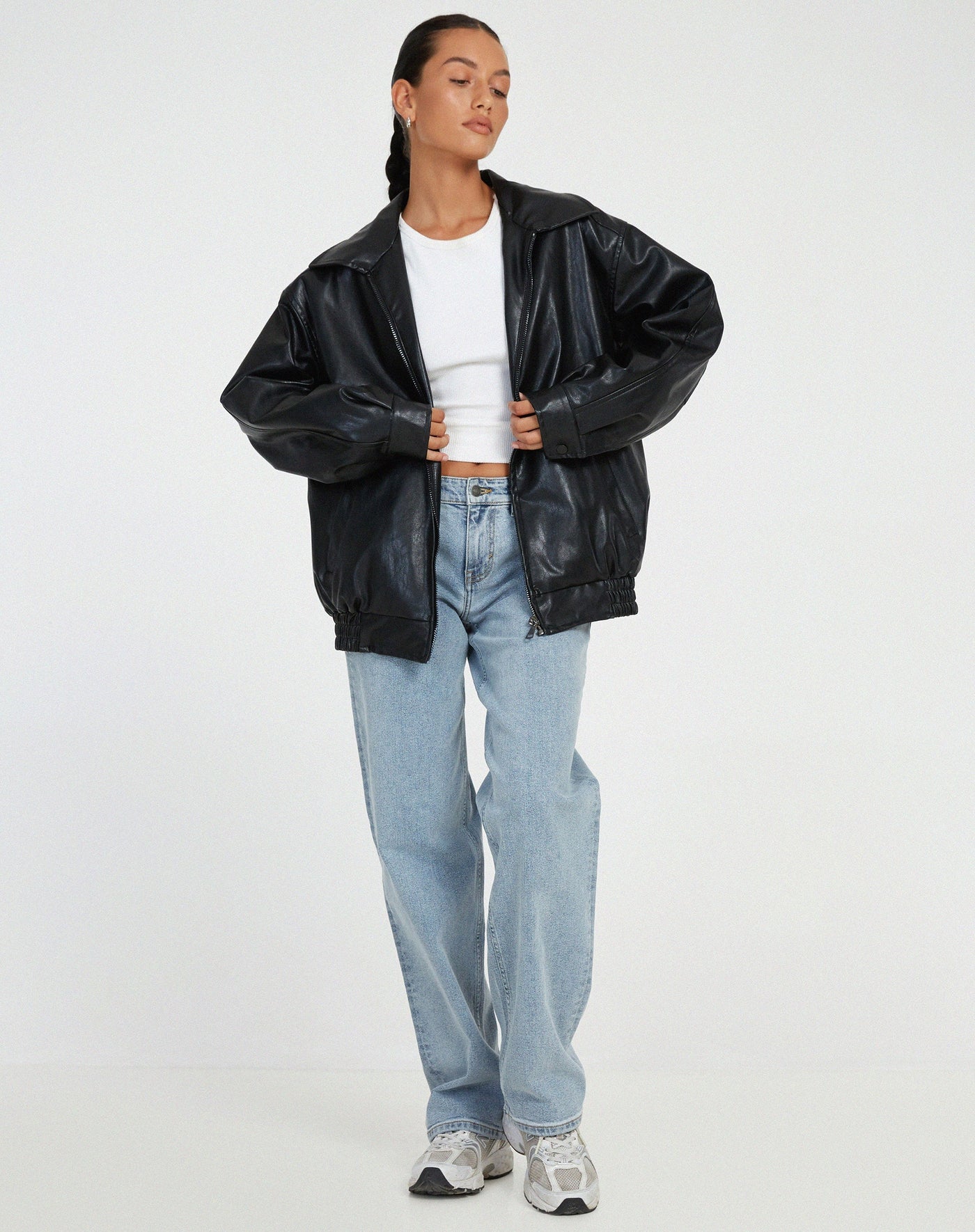 Veste en cuir surdimensionnée et élégante - Confortable et tendance pour tous les jours