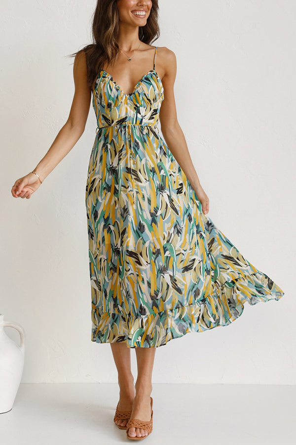Vestido midi Veronique en mezcla de algodón para uso informal