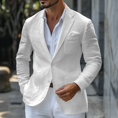 Blazer de verano de lino para hombre: corte entallado y ligero
