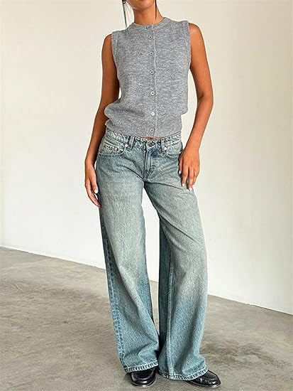 Jasmine - Pantalones vaqueros anchos para mujer