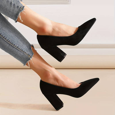 Zapatos de tacón clásico para mujer con punta puntiaguda 