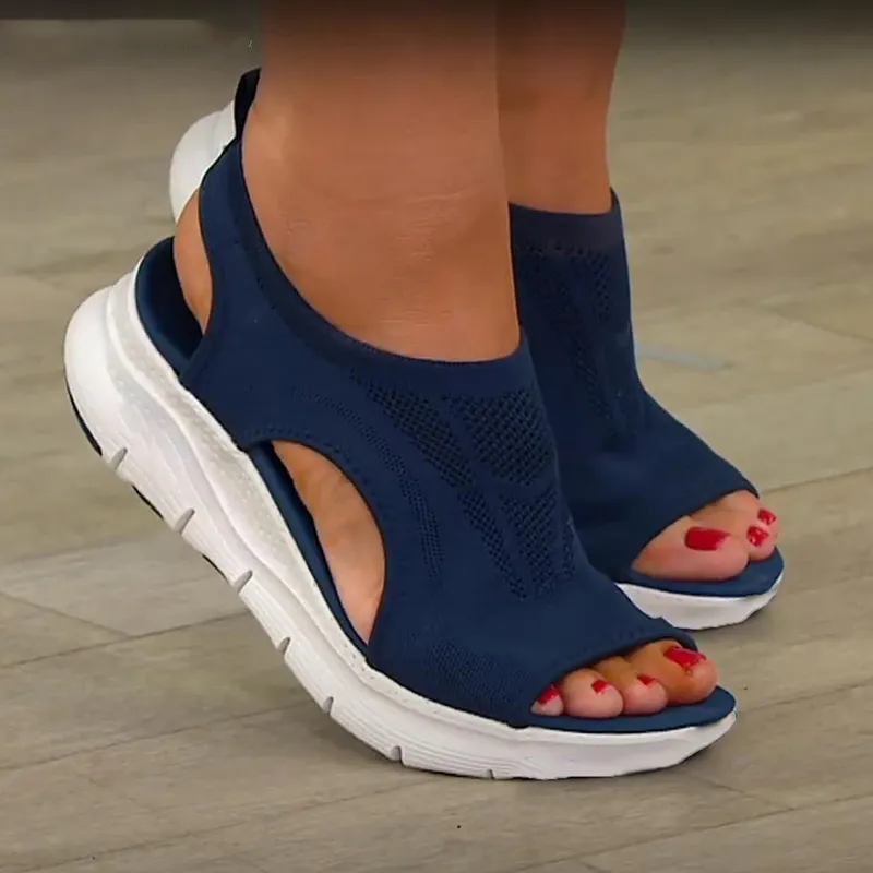 Sandalias de mujer - Deportivas sin cordones - Malla transpirable - Suela amortiguadora 