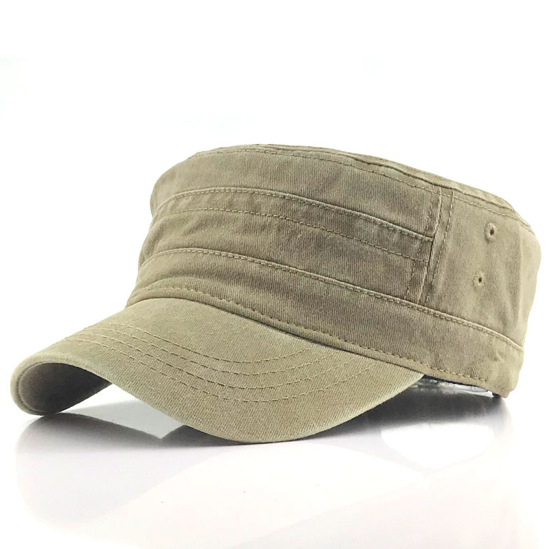 Casquette militaire kaki en coton, style vintage, avec visière incurvée. Accessoire mode unisexe, idéal pour un look décontracté et tendance.