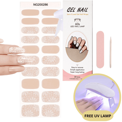 Set d'autocollants pour ongles en gel avec lampe UV
