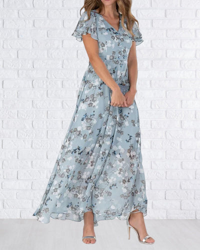 Abito in chiffon con volant