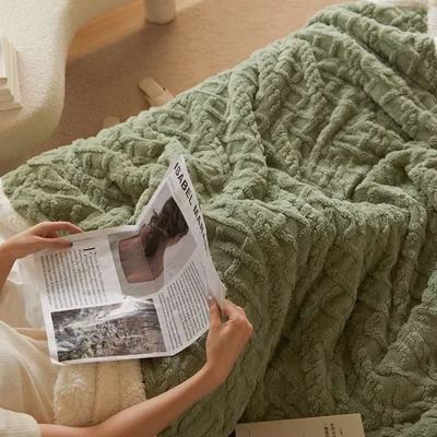 Couverture d'hiver chaude pour les nuits froides - Épaisse, moelleuse & élégante pour la chambre à coucher & le canapé