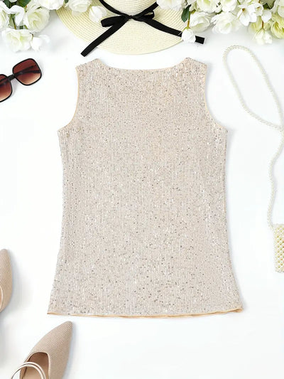 HAWA | Top con scollo a V e paillettes