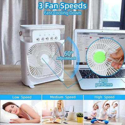 Enfriador de aire portátil 3 en 1 con LED