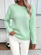 Pull en maille torsadée pour femmes - Pull doux et élégant pour le printemps et l'automne