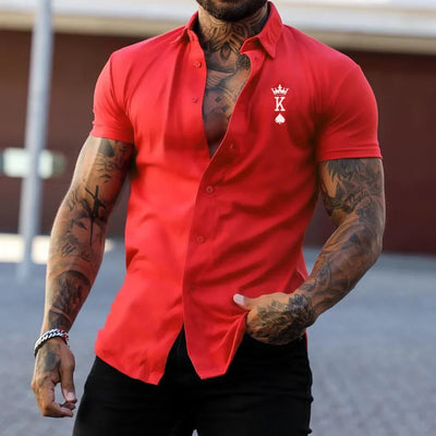 KINGZ - Camisa ajustada de manga corta en tejido elástico