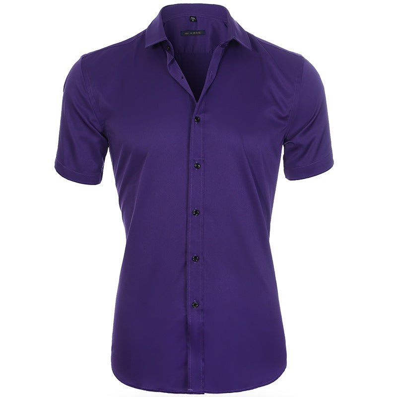 Camisa de manga corta transpirable y sin arrugas para hombre.
