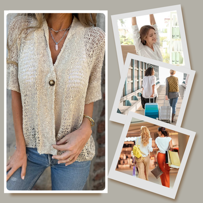 Paloma | Blusa a maniche corte con scollo a V e bottoni 