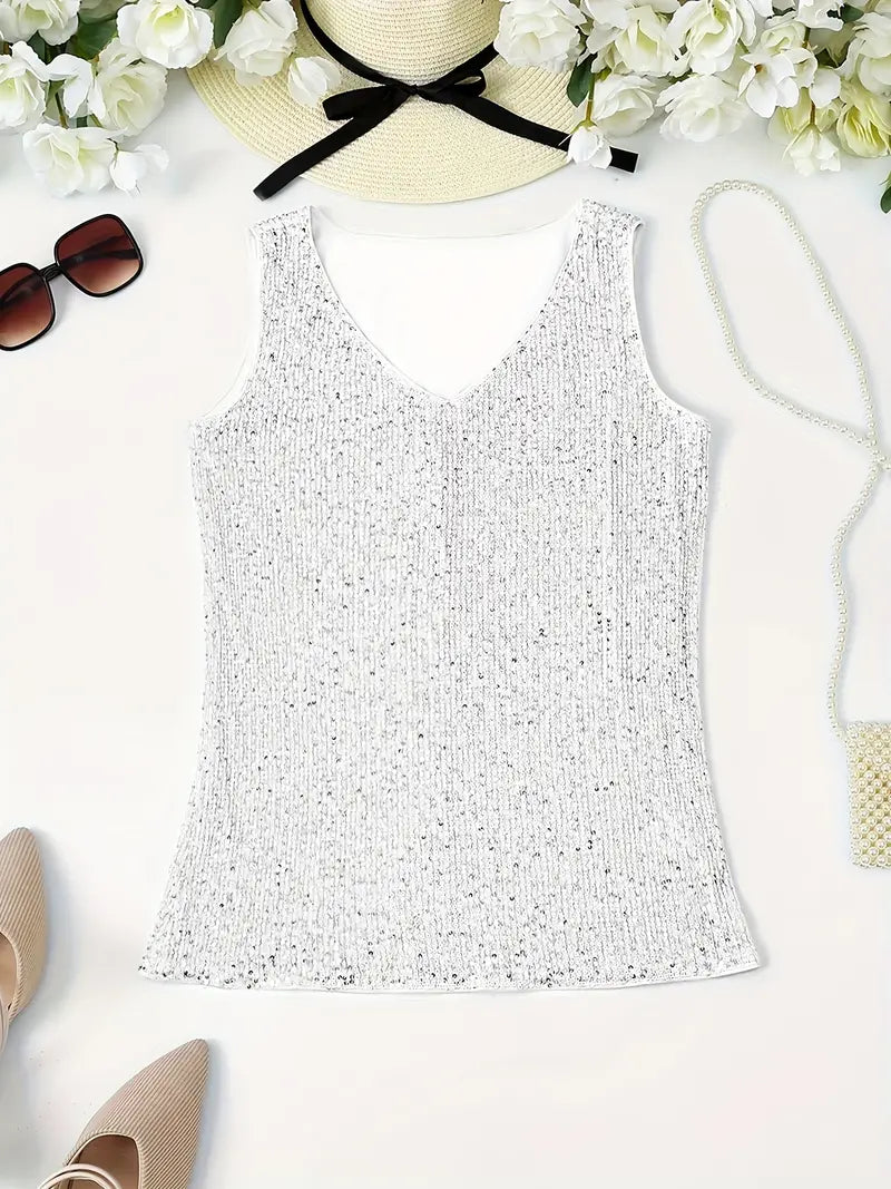 HAWA | Top con scollo a V e paillettes