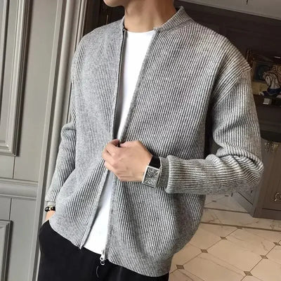 Cardigan classique pour hommes avec fermeture à glissière