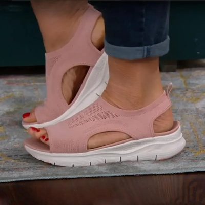 Sandalias de mujer - Deportivas sin cordones - Malla transpirable - Suela amortiguadora 