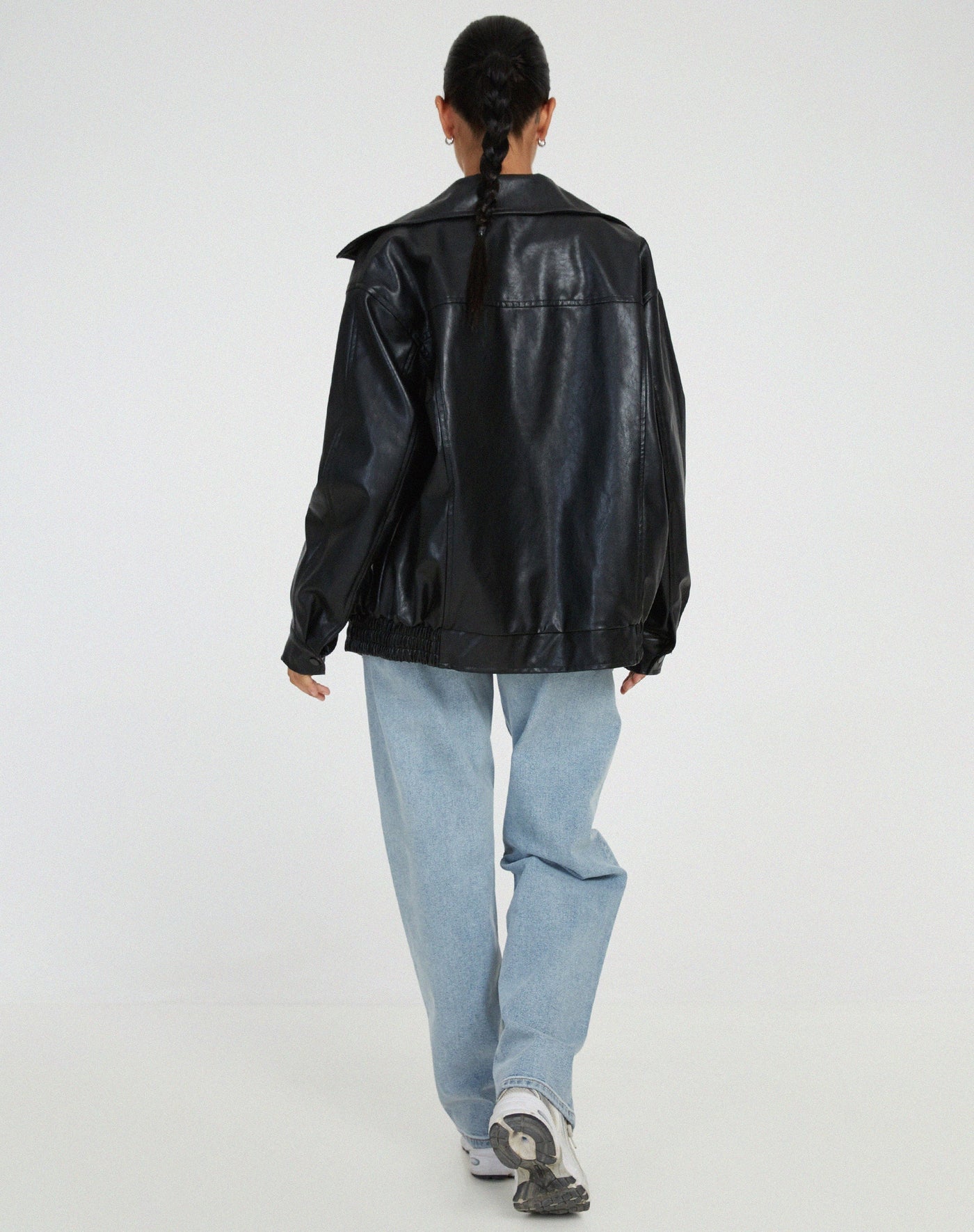 Veste en cuir surdimensionnée et élégante - Confortable et tendance pour tous les jours