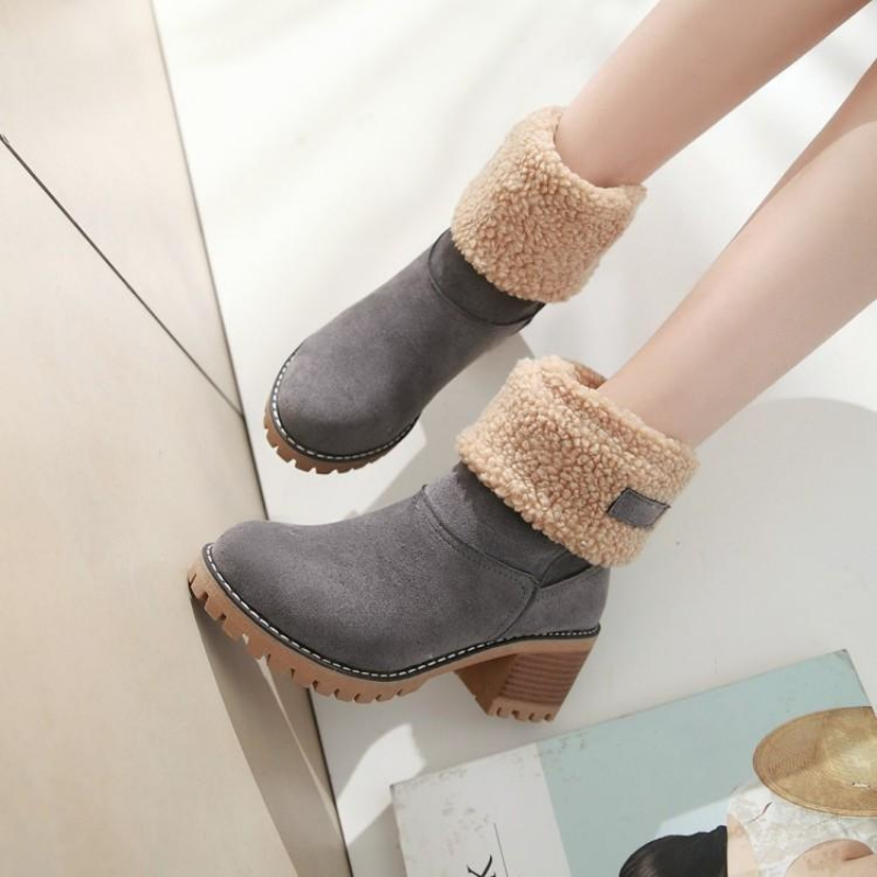 Botas de invierno cálidas y acolchadas para mujer