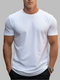 Owen - Camiseta de algodón lisa para hombre - Casual y moderna