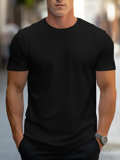 Owen - Camiseta de algodón lisa para hombre - Casual y moderna